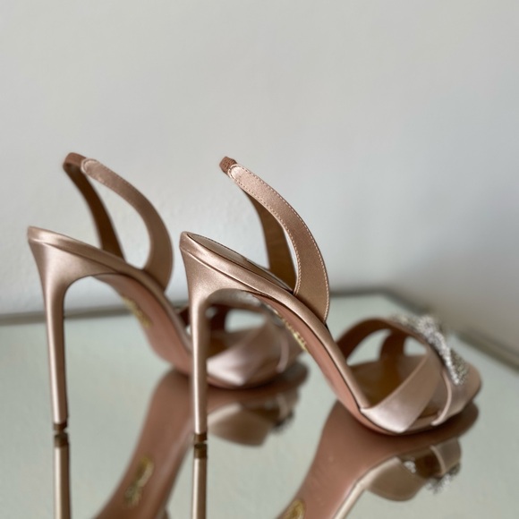 New AQUAZZURA Very Bow Tie embellished satin sandals 40.5 $1,195 - Picture 7 of 16